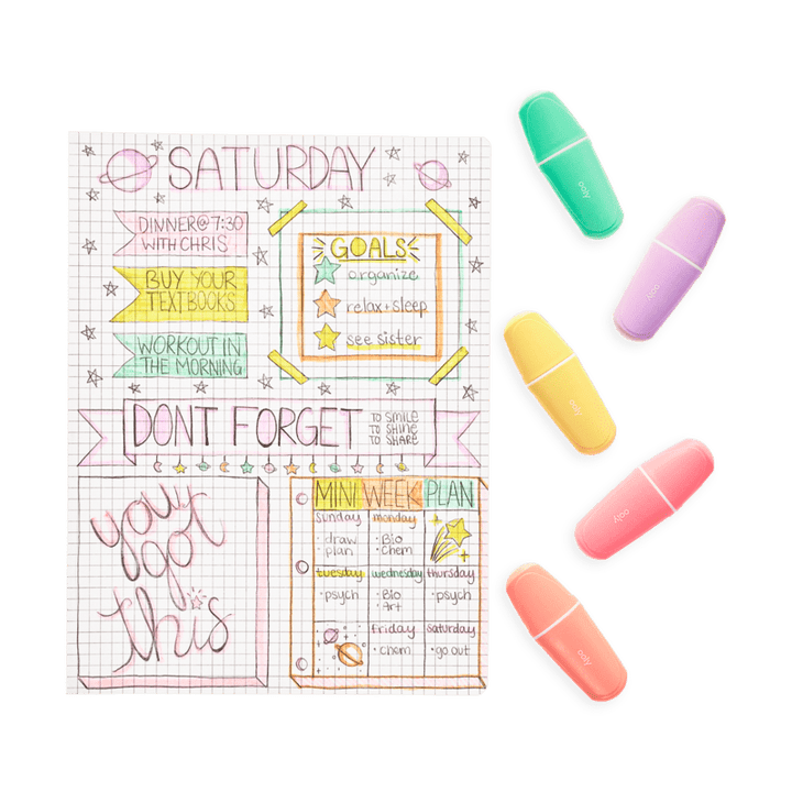 OOLY Art Supply Le Bonbon Pâtisserie Scented Pastel Highlighters - Set of 5