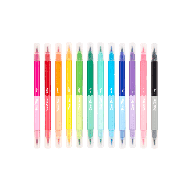 OOLY Markers Dual Tone Double Ended Brush Marker - Set of 12
