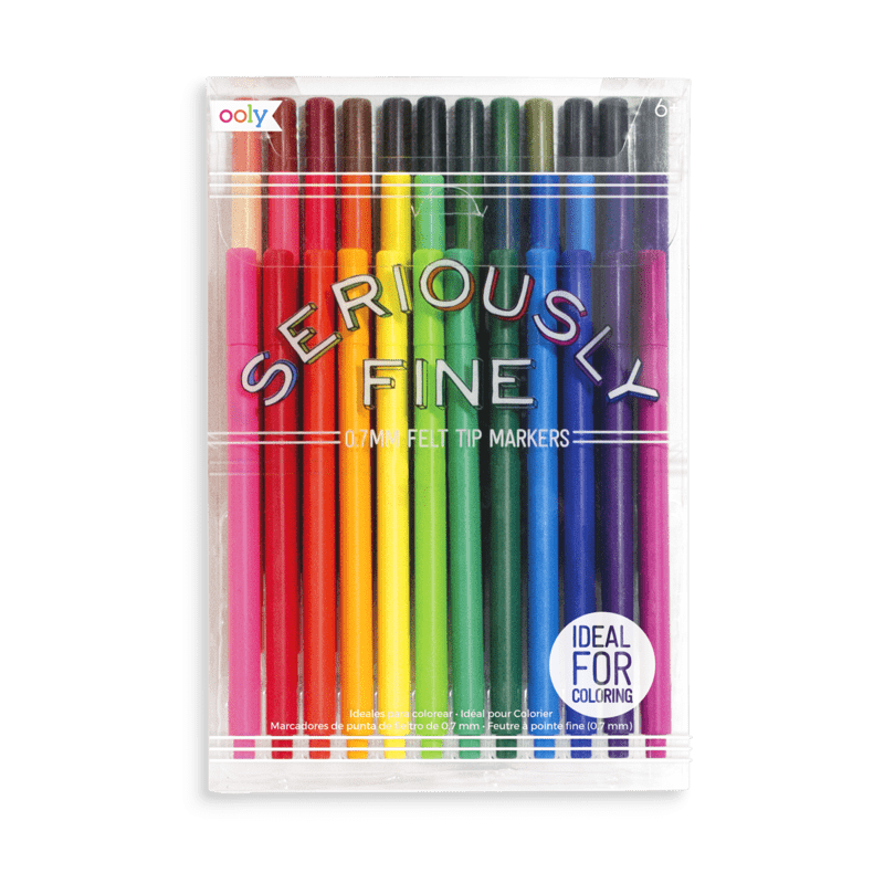 OOLY Markers Seriously Fine Felt Tip Markers - Set of 36