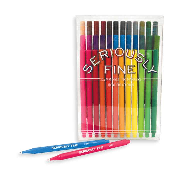 OOLY Markers Seriously Fine Felt Tip Markers - Set of 36