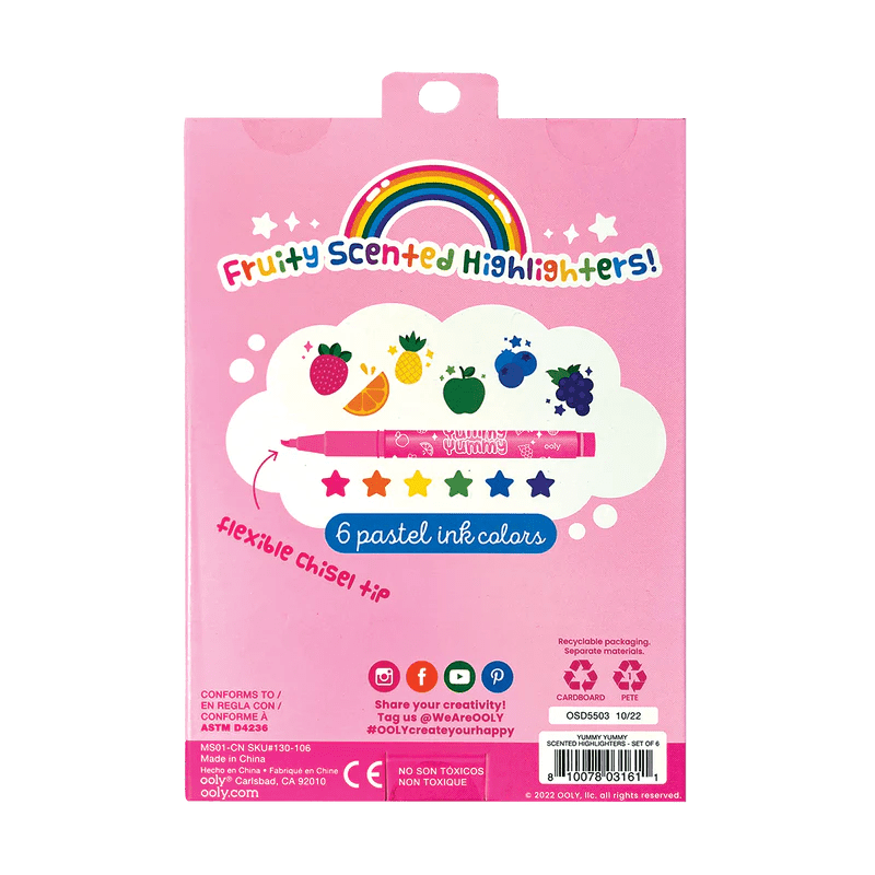 OOLY Pen and Pencils Yummy Yummy Scented Highlighters - Set of 6