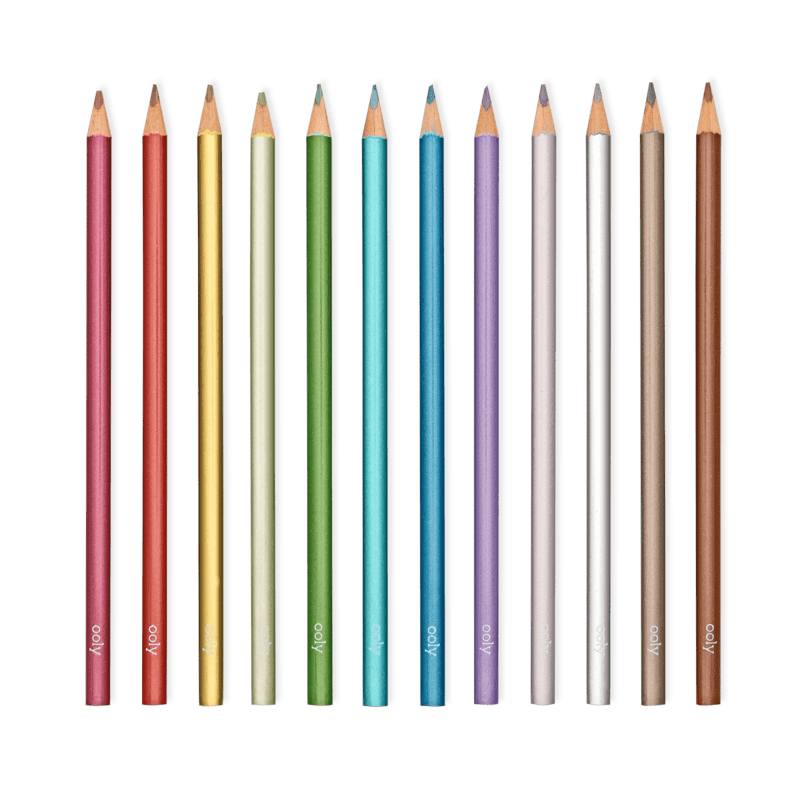 12-color Metallic Colored Pencils Set: Professional Art Supplies