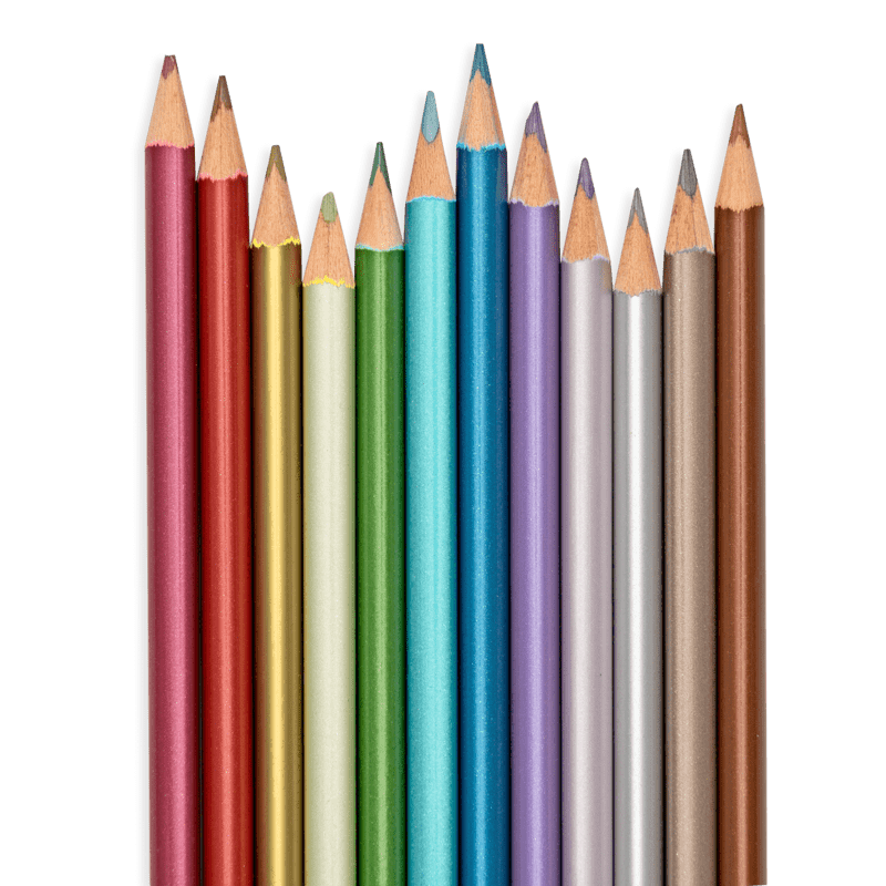 12 Color Metallic Colored Drawing Pencils