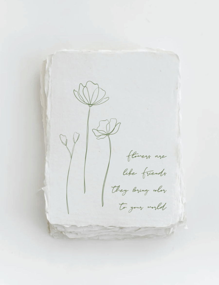Paper Baristas Single Card Flowers are Like Friends Card