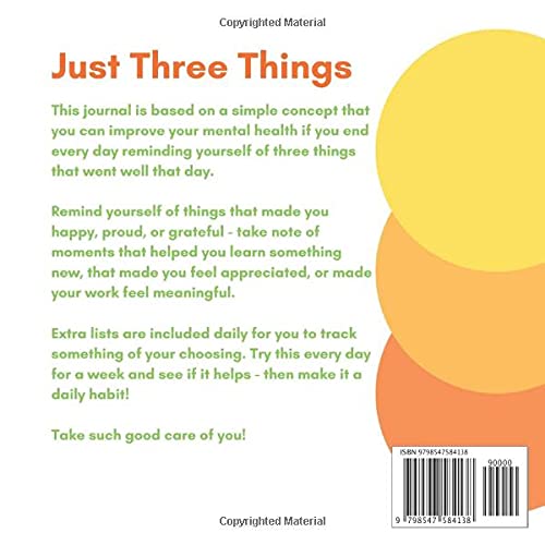 Paper Luxe Book Just Three Things: A Journal for Your Mental Health