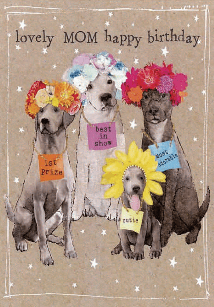 Paper Planet birthday card Dogs for Mom Birthday Card