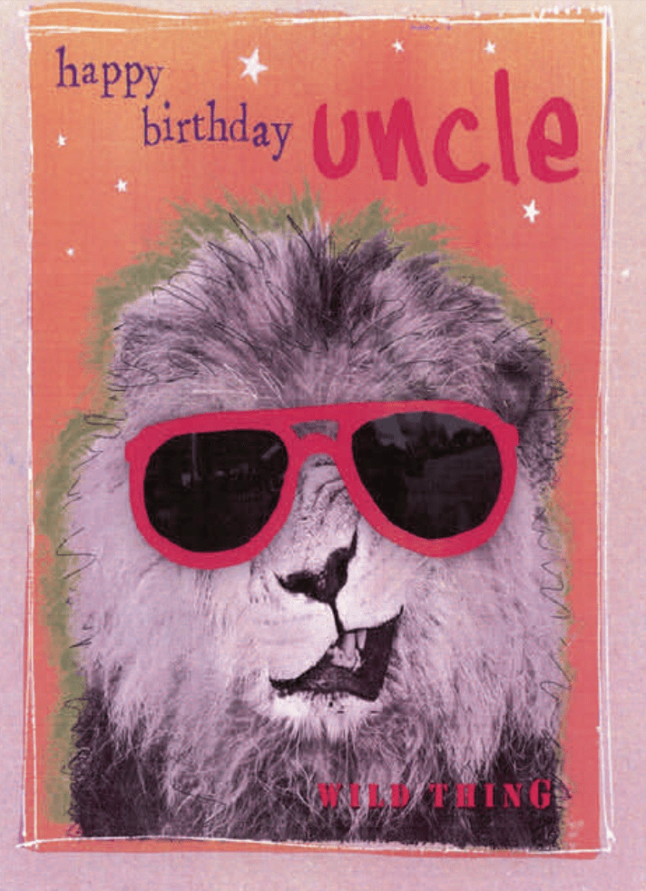 Paper Planet birthday card Uncle Cool Lion Birthday Card
