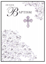 Paper Planet Card Foiled Cross Baptism Card