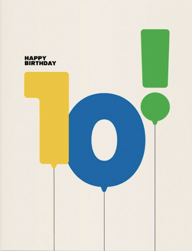paper&stuff Card 10th Birthday Greeting Card