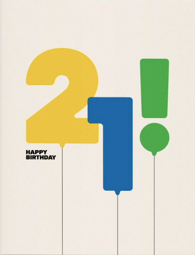 paper&stuff Card 21st Birthday Greeting Card