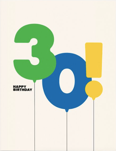 paper&stuff Card 30th Birthday Greeting Card