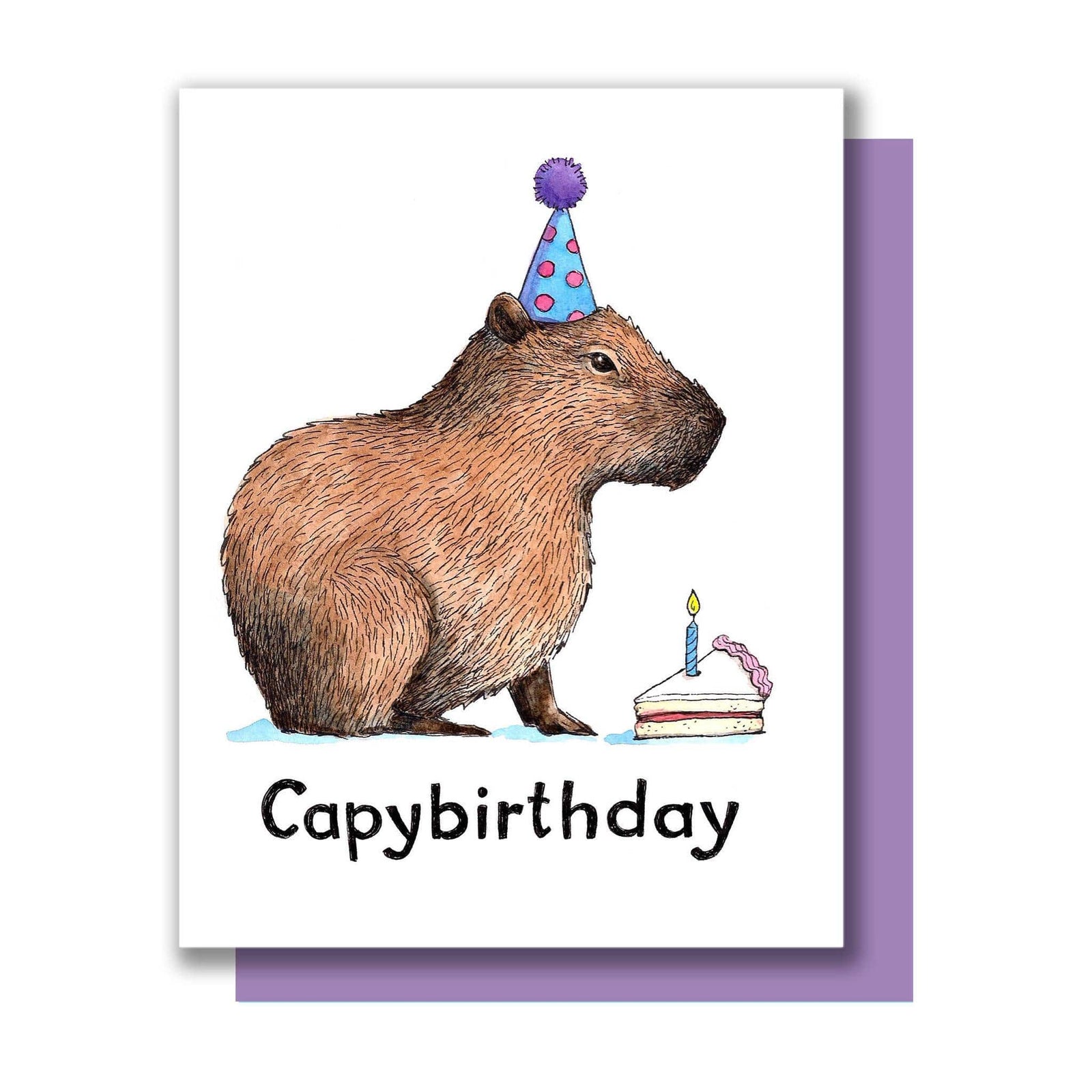 Paper Wilderness Single Card Capybara Birthday Card