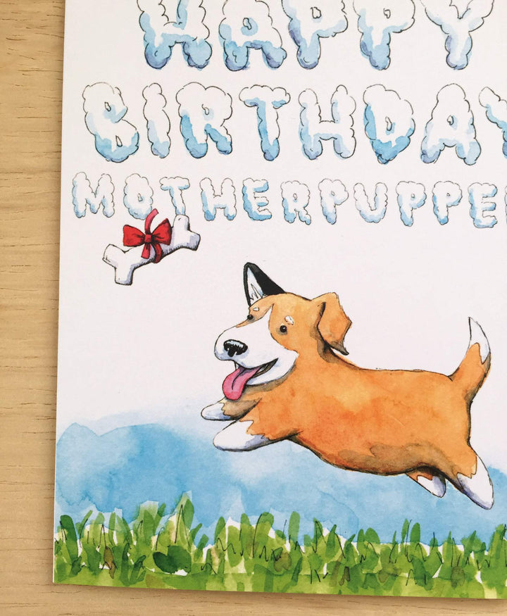 Paper Wilderness Single Card Mother Pupper Dog Puppy Happy Birthday Card