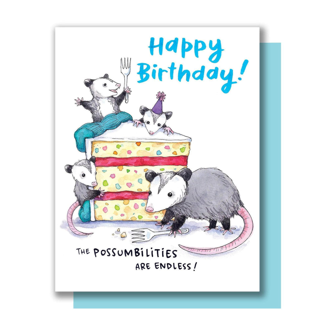 Paper Wilderness Single Card Possibilities Are Endless Opossum Happy Birthday Possum Card