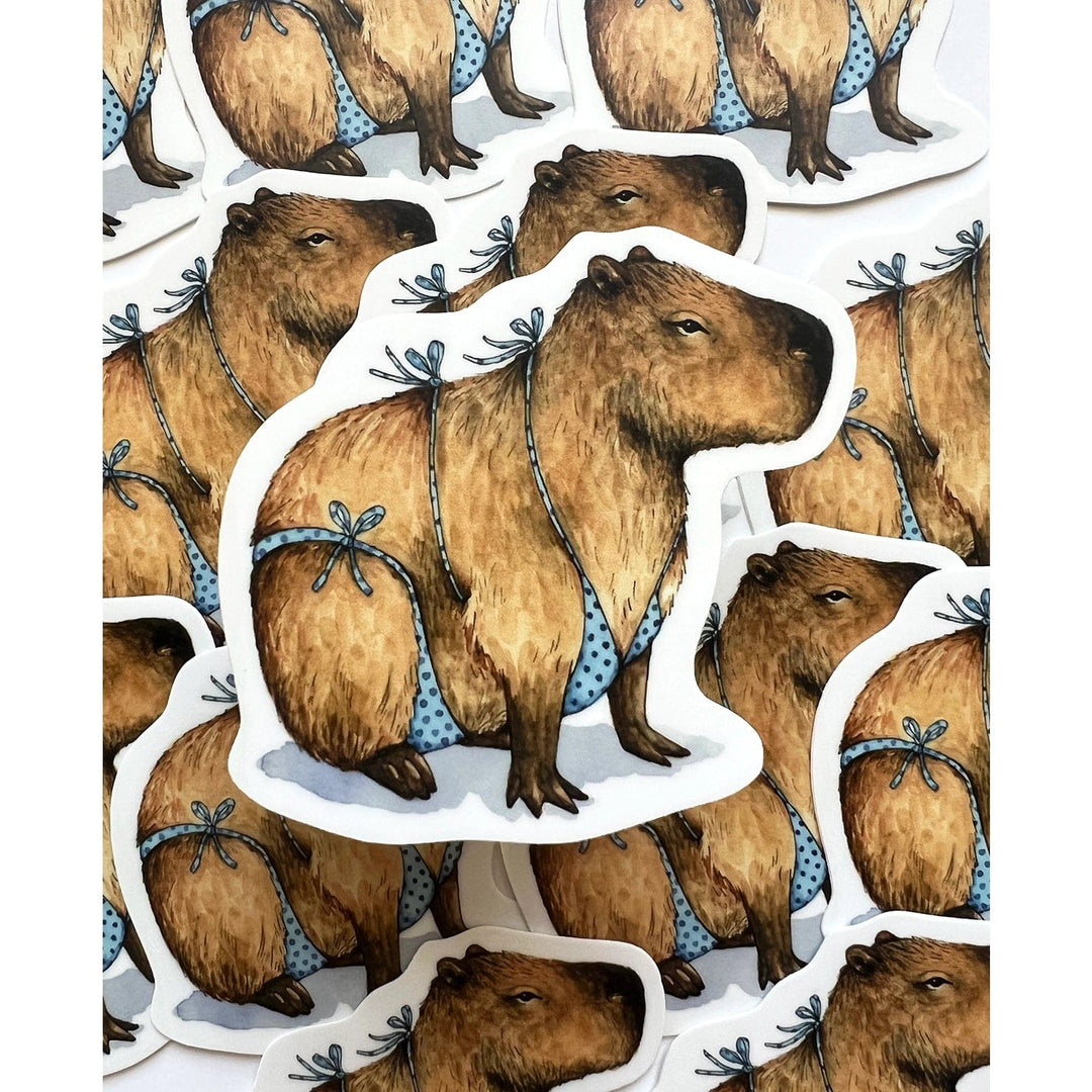 Paper Wilderness Sticker Capybara in Bikini Sticker