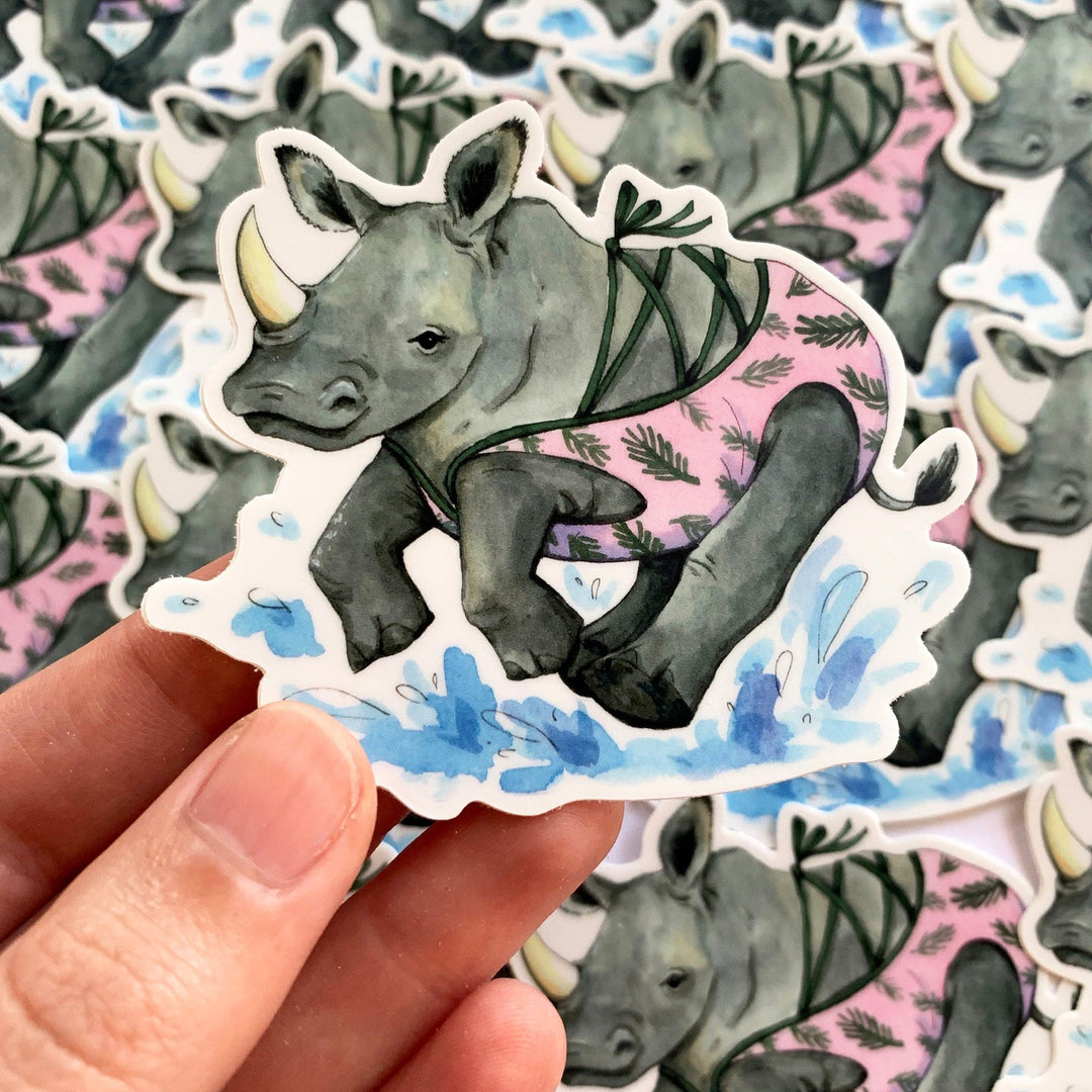 Paper Wilderness Sticker Swimsuit Rhino Sticker