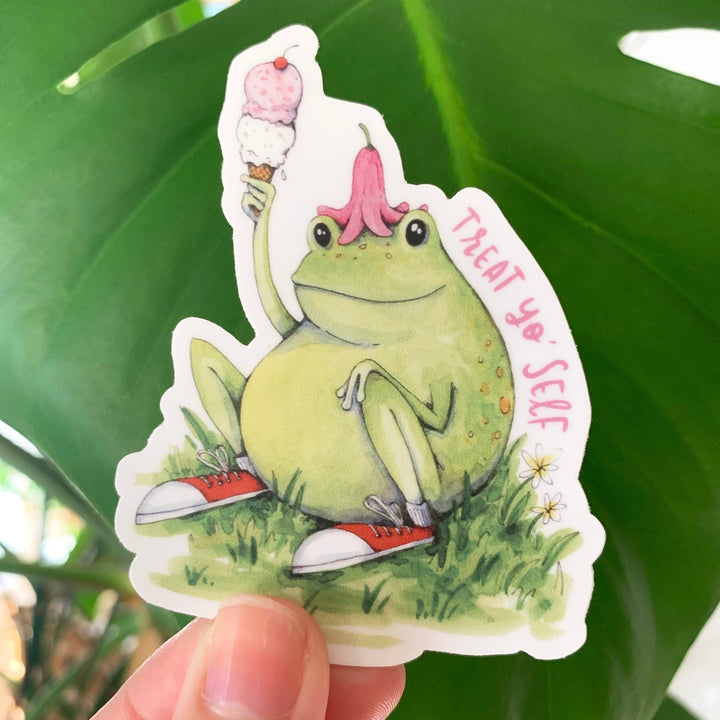 Paper Wilderness Sticker Treat Yo' Self Frog Sticker