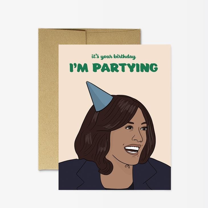 Party Mountain Paper Card Kamala I'm Partying Birthday Card