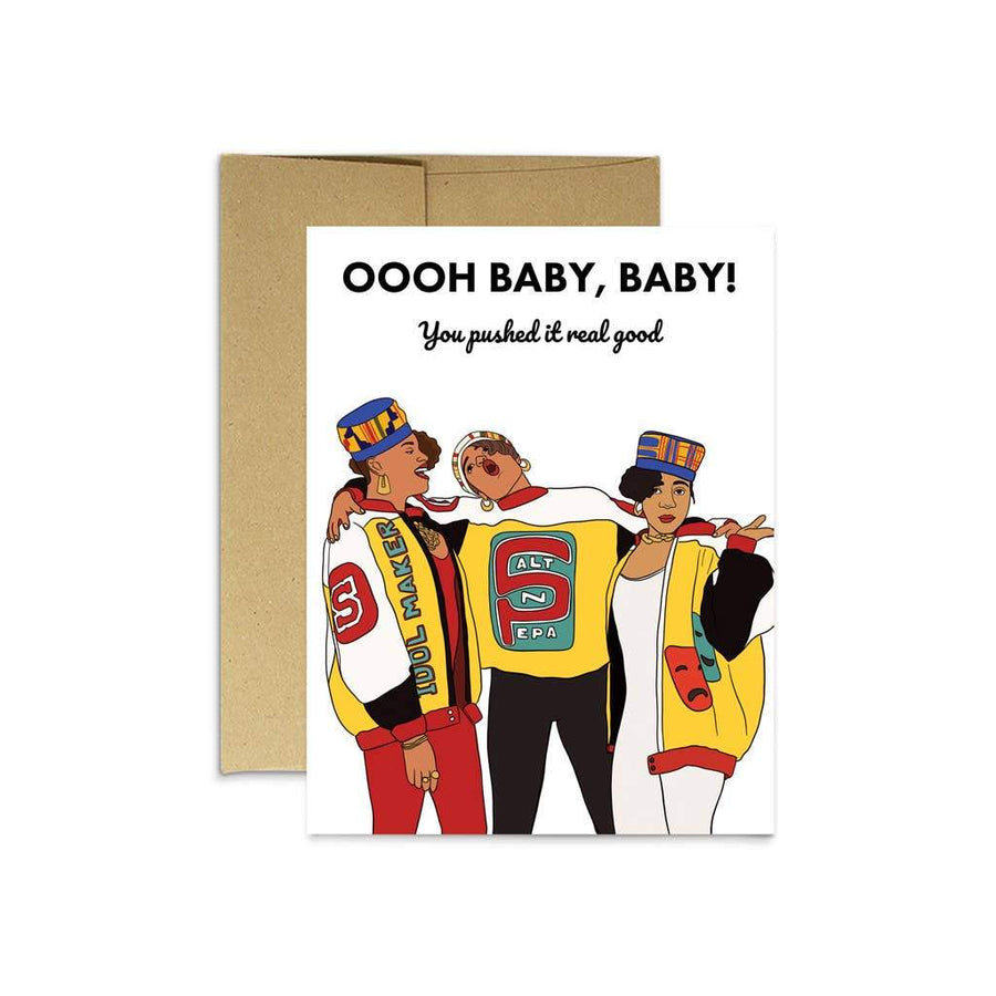 Party Mountain Paper Card Push It Baby Card