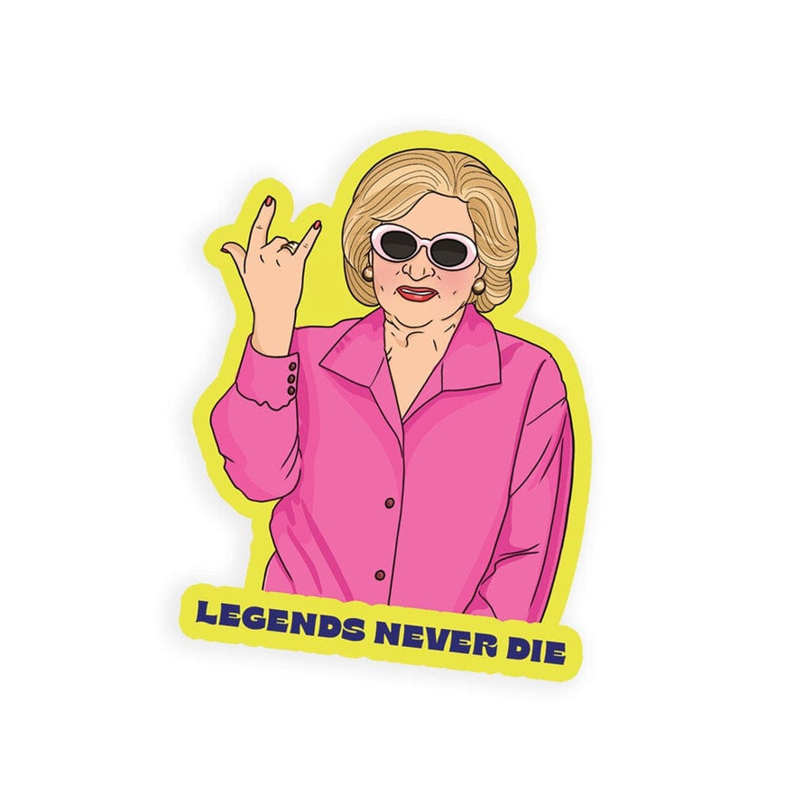 Party Mountain Paper Sticker Betty White "Legends Never Die" Sticker