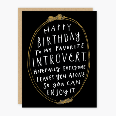 Party of One Card Introvert Birthday Card