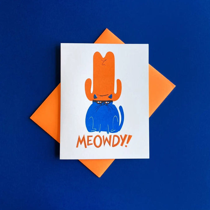 Pier Six Press Card Meowdy Cat Greeting Card