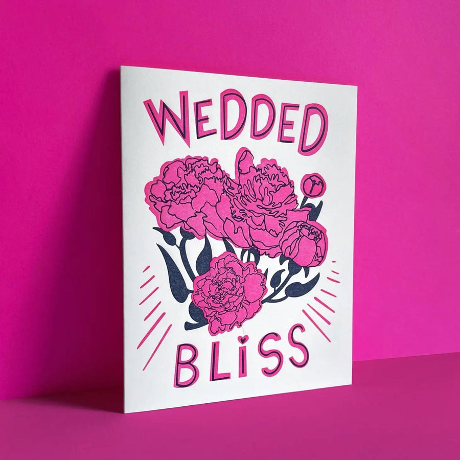 Pier Six Press Card Wedded Bliss Peony Greeting Card