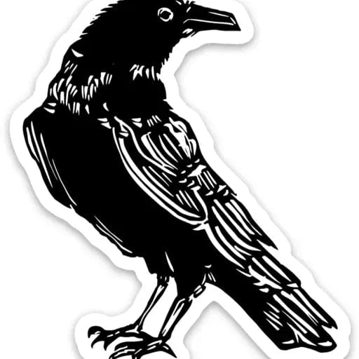 Pier Six Press Sticker Crow Sticker
