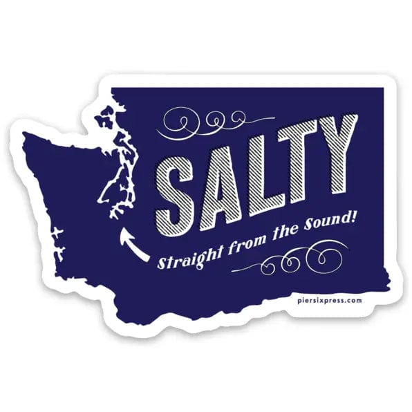 Pier Six Press Sticker Washington State Salty Sticker