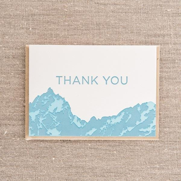 Pike Street Press Boxed Card Set Thank You Mountains Blue Boxed Card Set of 6
