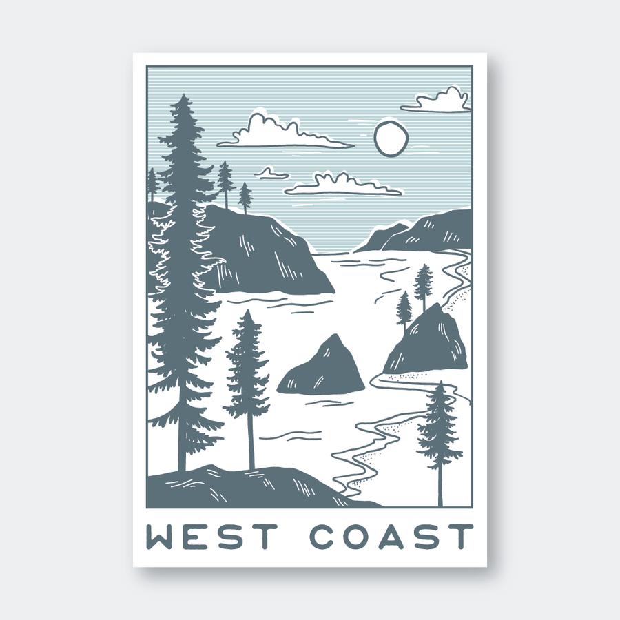 Pike Street Press Sticker West Coast Beach Vinyl Sticker