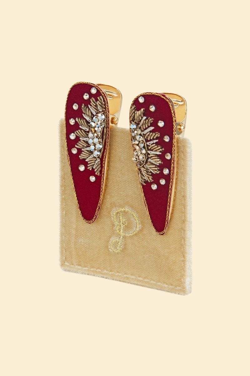 Powder Hair Accessories Jewelled Hair Clips (Set of 2) - Jewelled Sunset