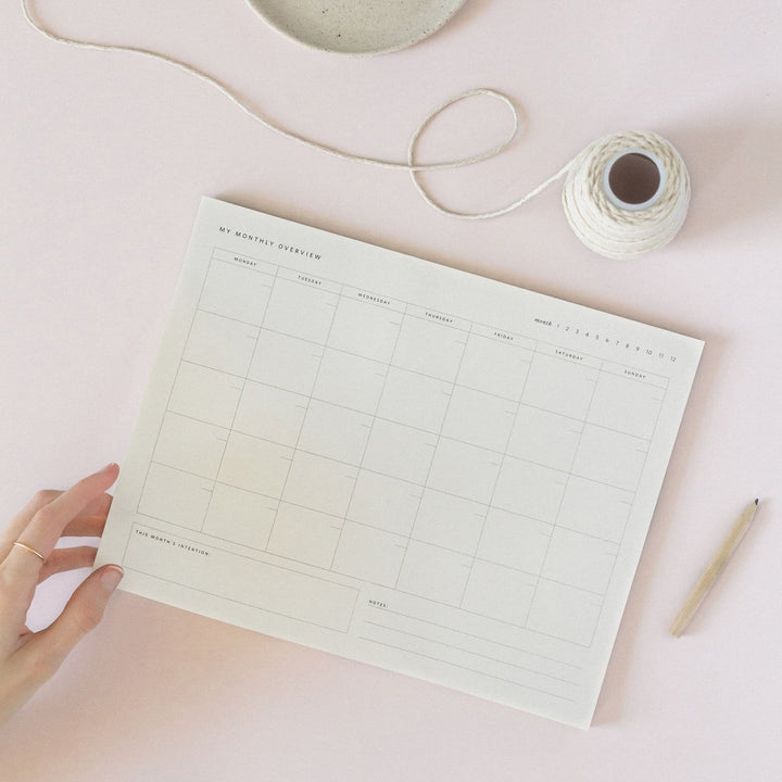 Ramona & Ruth Notepad Monthly Overview Notepad
