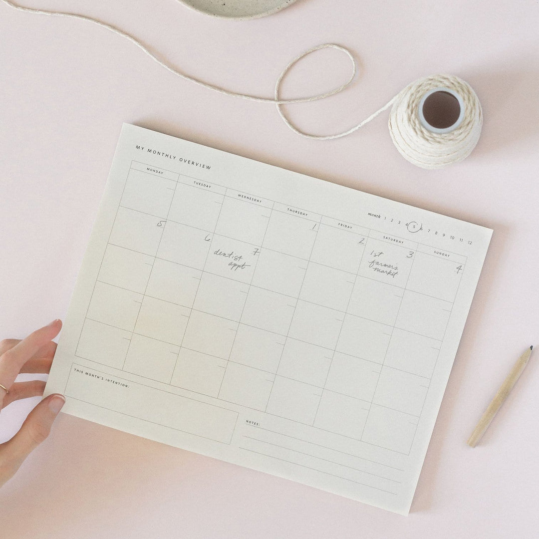 Ramona & Ruth Notepad Monthly Overview Notepad