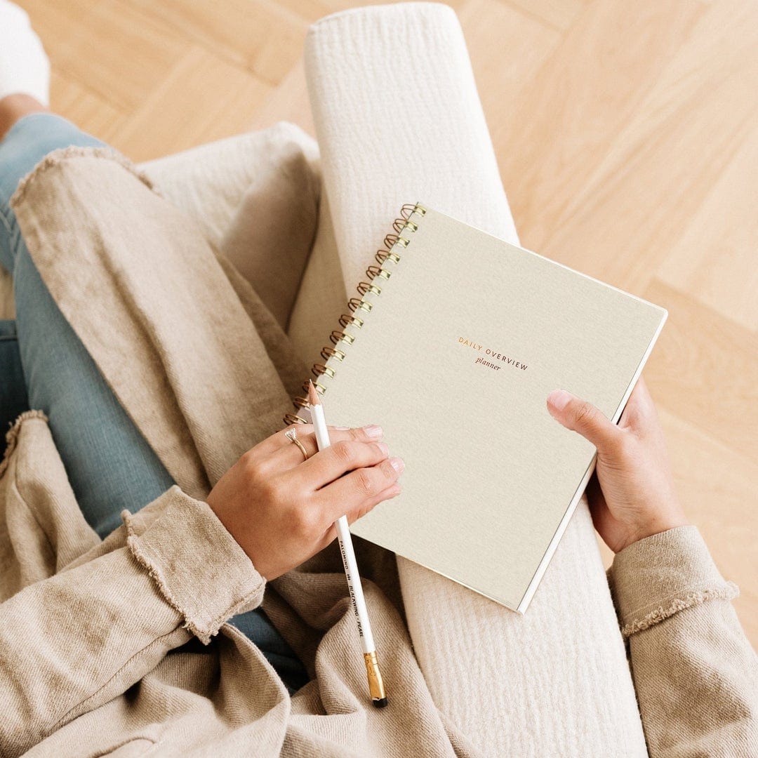 Ramona & Ruth Planner Daily Overview Planner in Chalk White