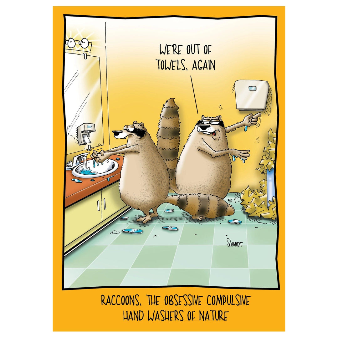Raspberries birthday card Frequent Hand Washing Raccoons | Funny Birthday Card