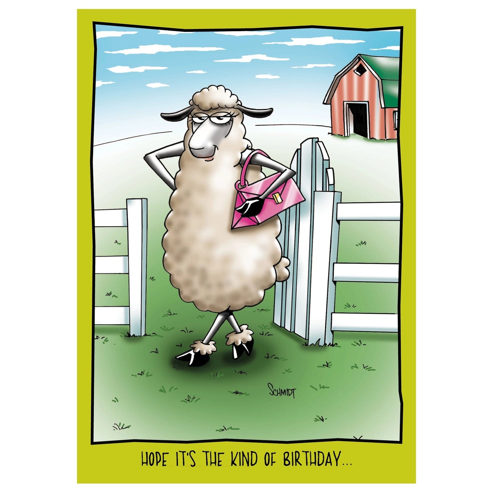 Raspberries happy birthday card Sheared Sheep | Funny Birthday Card For Woman