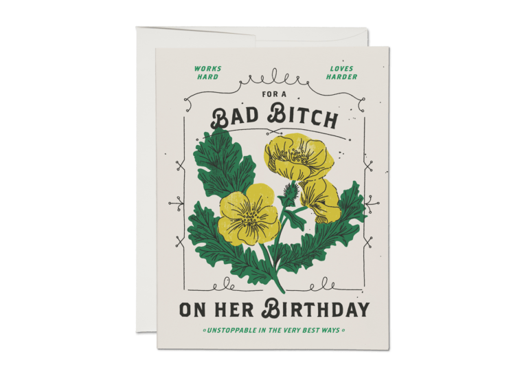 Red Cap Cards Card Bad Bitch Birthday Card