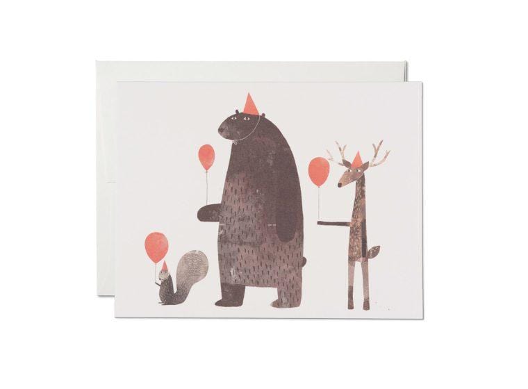 Red Cap Cards Card Party Animals Birthday Card