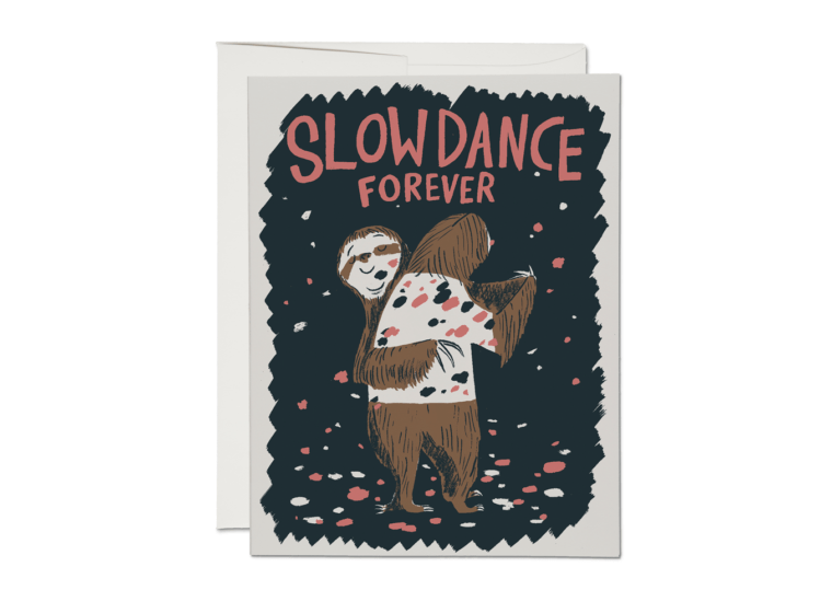 Red Cap Cards Card Slow Dance Sloths Love Card