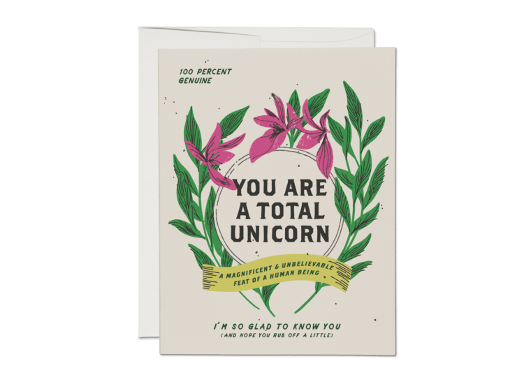 Red Cap Cards Card Total Unicorn Friendship Card