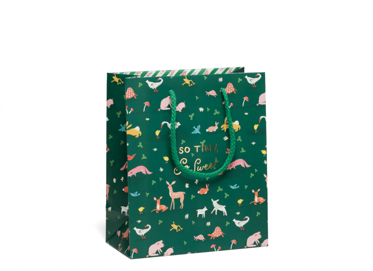 Red Cap Cards Gift Bag Tiny Animals Foil Baby Bag