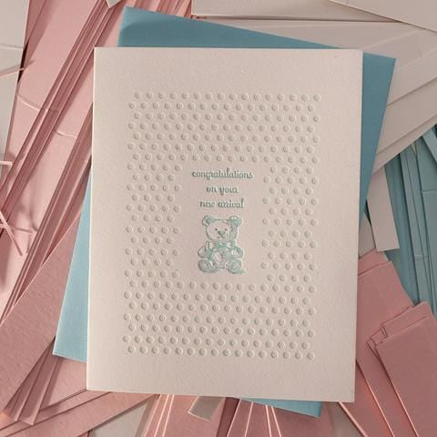 Red Oak Letterpress Card Congratulations on Your New Arrival Baby Card