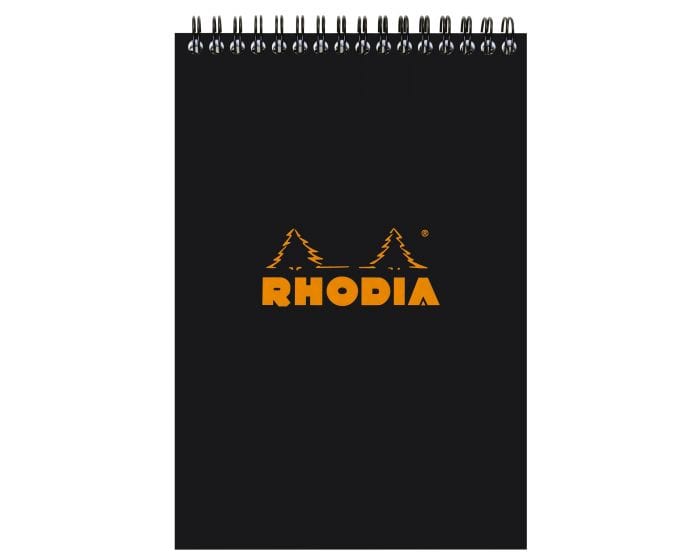 Rhodia Notebook Black Rhodia Wirebound Notebook 6" x 8.25" - GRAPH
