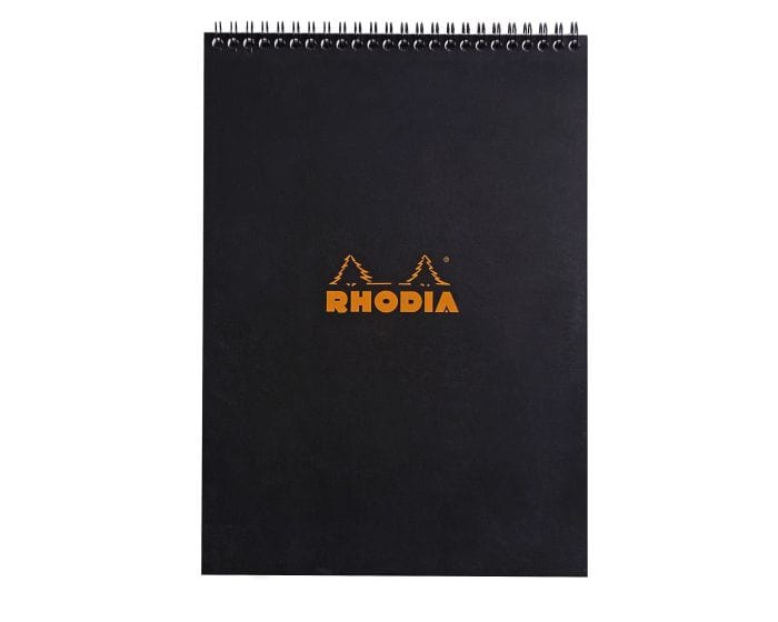 Rhodia Notebook Black Rhodia Wirebound Notebook 8.25" x 11.75" - LINED