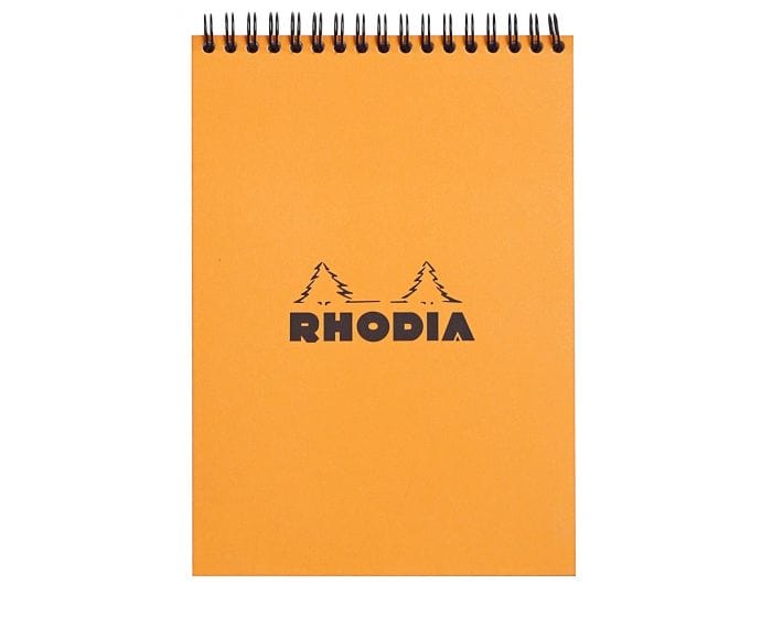 Rhodia Notebook Orange Rhodia Wirebound Notebook 6" x 8.25" - GRAPH
