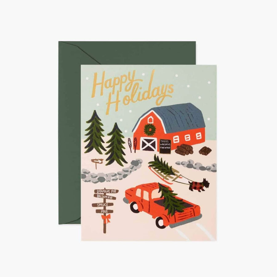 Rifle Paper Co. Boxed Card Set Holiday Tree Farm Cards