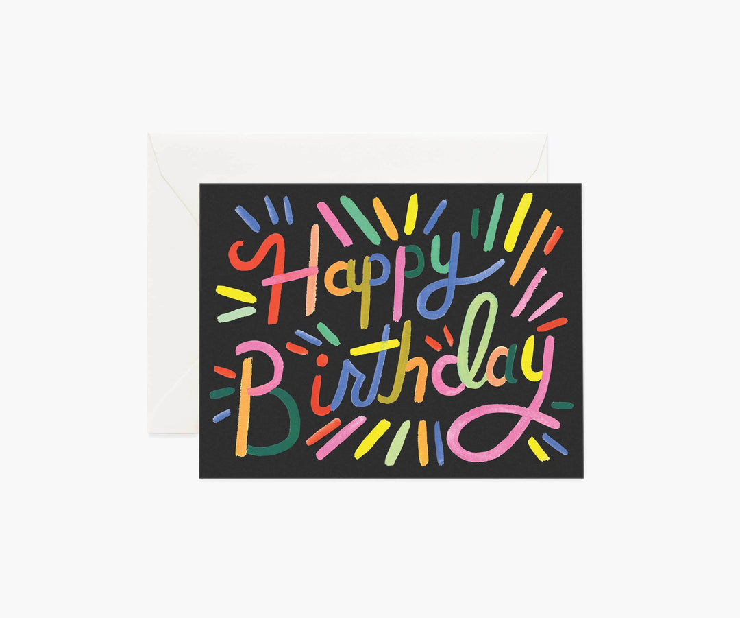 Rifle Paper Co. Card Fireworks Happy Birthday Card