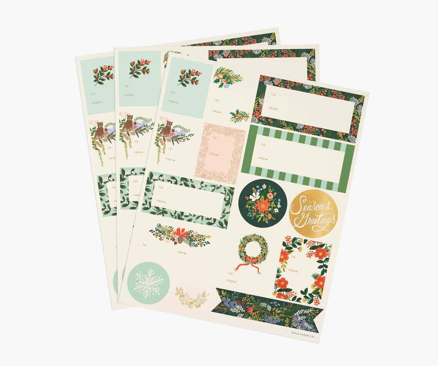 Rifle Paper Co. Gift Tags Winter Floral Stickers & Labels