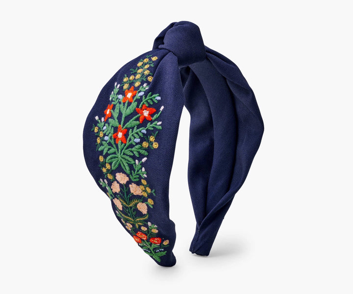 Rifle Paper Co. Hair Accessories Lottie Navy Embroidered Headband